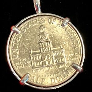 Silver Plated Kennedy Half Dollar Pendant